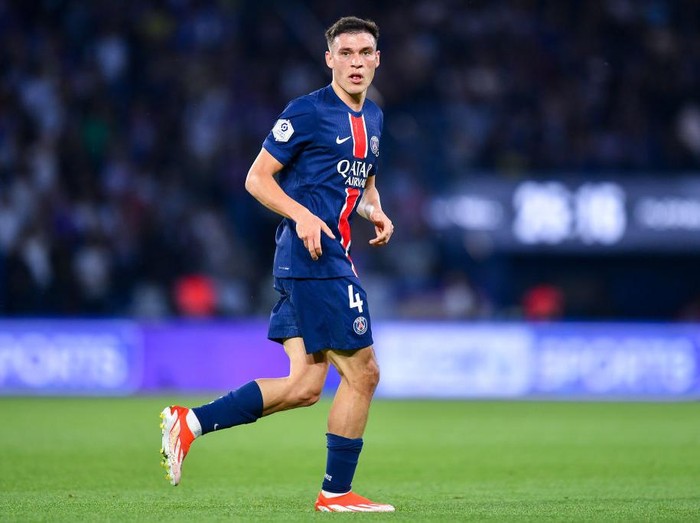 PARIS, FRANCE - MAY 12: Manuel Ugarte of PSG looks on during the Ligue 1 Uber Eats match between Paris Saint-Germain and Toulouse FC at Parc des Princes on May 12, 2024 in Paris, France. (Photo by Franco Arland/Getty Images)