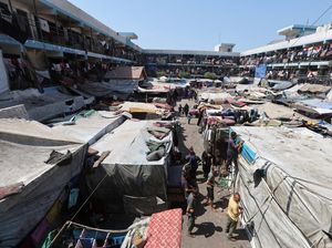 Penampakan Sekolah PBB di Gaza Penuh Sesak Pengungsi