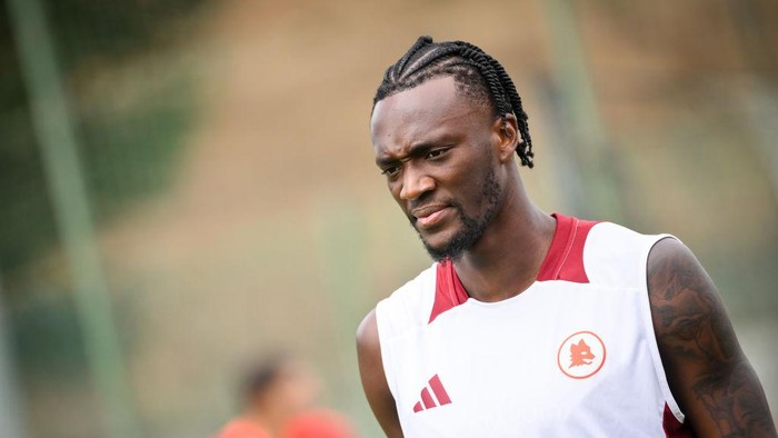 ROME, ITALY - AUGUST 19: AS Roma player Tammy Abraham during a training session at Centro Sportivo Fulvio Bernardini on August 19, 2024 in Rome, Italy. (Photo by Fabio Rossi/AS Roma via Getty Images)