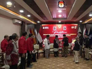 Pramono Anung-Rano Karno Resmi Daftar Cagub-Cawagub Jakarta ke KPU DKI