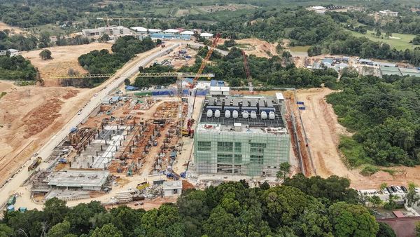 Foto Udara Pembangunan Pusat Data di KEK Nongsa Digital Park