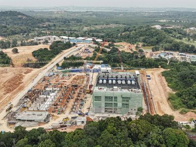 Foto Udara Pembangunan Pusat Data di KEK Nongsa Digital Park