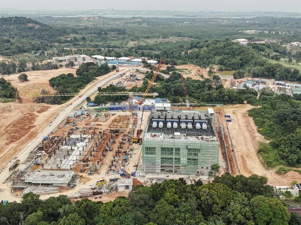 Foto Udara Pembangunan Pusat Data di KEK Nongsa Digital Park