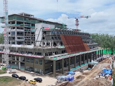 Potret Pembangunan Rumah Sakit Vertikal di IKN, Tengahnya Terbelah!