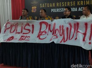 Pasang Spanduk Polisi Pembunuh, 6 Mahasiswa di Aceh Jadi Tersangka Pasang Spanduk Polisi Pembunuh, 6 Mahasiswa di Aceh Jadi Tersangka