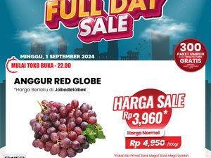 Anggur Red Globe di Transmart Full Day Sale Murah Banget! Ini Rincian Harganya