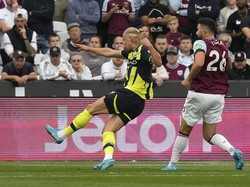 Haaland Bawa Man City Unggul 2-1 atas West Ham