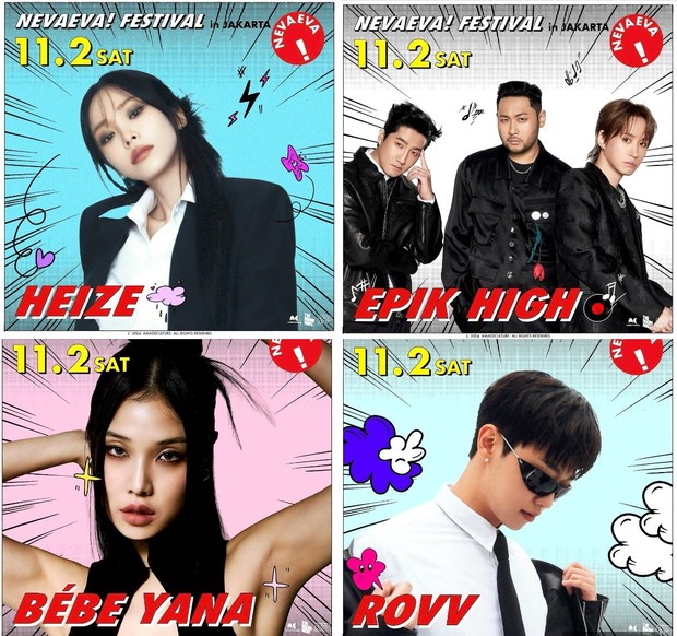 Potret jajaran line up pertama NEVAEVA! Festival/ Foto: instagram.com/nevaeva_indonesia Potret jajaran line up pertama NEVAEVA! Festival/ Foto: instagram.com/nevaeva_indonesia