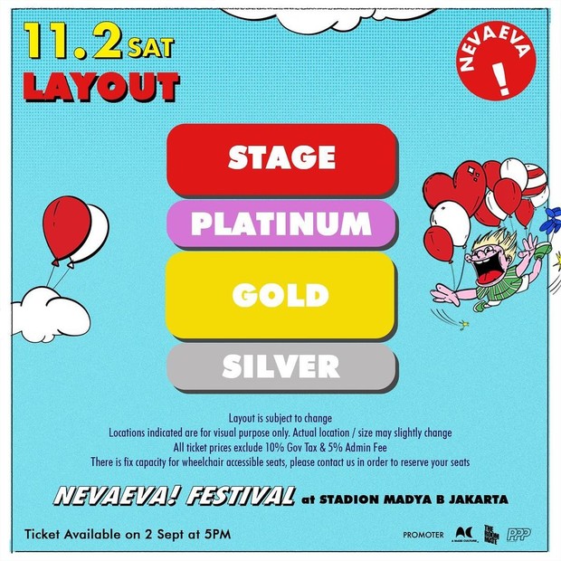 Seating plan tiket NEVAEVA! Festival/ Foto: instagram.com/nevaeva_indonesia Seating plan tiket NEVAEVA! Festival/ Foto: instagram.com/nevaeva_indonesia