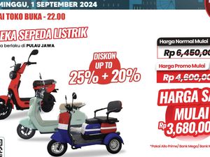 Transmart Full Day Sale Hari Ini, Beli Sepeda Listrik Hemat hingga Rp 2,7Jutaan Transmart Full Day Sale Hari Ini, Beli Sepeda Listrik Hemat hingga Rp 2,7Jutaan