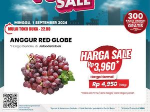 Anggur Red Globe di Transmart Full Day Sale Murah Banget! Ini Rinciannya