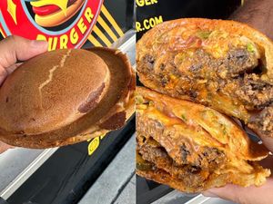 Unik! Gerai Ini Tawarkan Burger Bentuk UFO dengan Isi Melimpah Unik! Gerai Ini Tawarkan Burger Bentuk UFO dengan Isi Melimpah