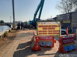 Jalan Tambat Juwana Pati yang Amblas Diperbaiki, Ditutup 45 Hari