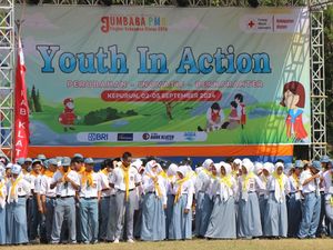 Ribuan Anggota PMR Ikuti Jumpa Bakti Gembira PMI Klaten di Kepurun