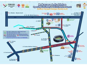Ini Ruas Jalan yang Ditutup-Lokasi Parkir saat Pembukaan PON XXI di Aceh Ini Ruas Jalan yang Ditutup-Lokasi Parkir saat Pembukaan PON XXI di Aceh