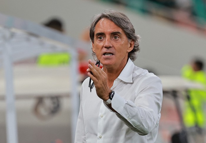 Soccer Football - World Cup - AFC Qualifiers - Group C - Saudi Arabia v Indonesia - King Abdullah Sports City, Jeddah, Saudi Arabia - September 5, 2024 Saudi Arabia coach Roberto Mancini before the match REUTERS/Stringer