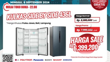 Kulkas 4 Pintu di Transmart Full Day Sale Diskon Gede-gedean!