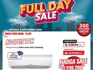 AC Split 1/2 PK Transmart Full Day Sale Diskon Rp1 Jutaan