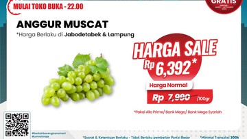 Banjir Diskon Transmart Full Day Sale, Anggur Muscat Diskon Jadi Cuma Segini