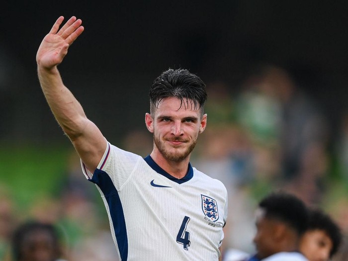 Dublin , Ireland - 7 September 2024; Declan Rice of England after the UEFA Nations League B Group 2 match between Republic of Ireland and England at Aviva Stadium in Dublin. (Photo By Stephen McCarthy/Sportsfile via Getty Images)