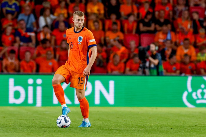 Eindhoven, Netherlands - September 7: Matthijs de Ligt of the Netherlands controls the ball during the UEFA Nations League 2024/2025 League A - Group 3 match between Netherlands and Bosnia-Herzegovina at Philips Stadium on September 7, 2024 in Eindhoven, Netherlands. (Photo by Marcel ter Bals/DeFodi Images/DeFodi via Getty Images)