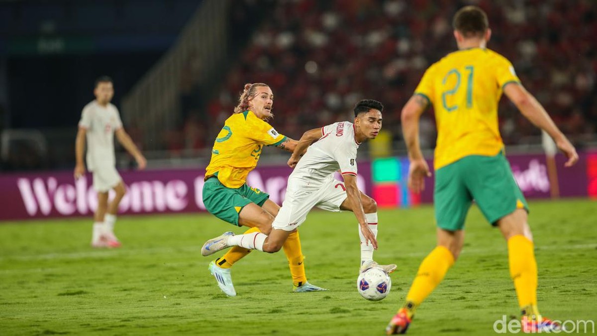 Timnas Australia saat menghadapi Indonesia di Jakarta. (Foto: Rifkianto Nugroho/detikcom)