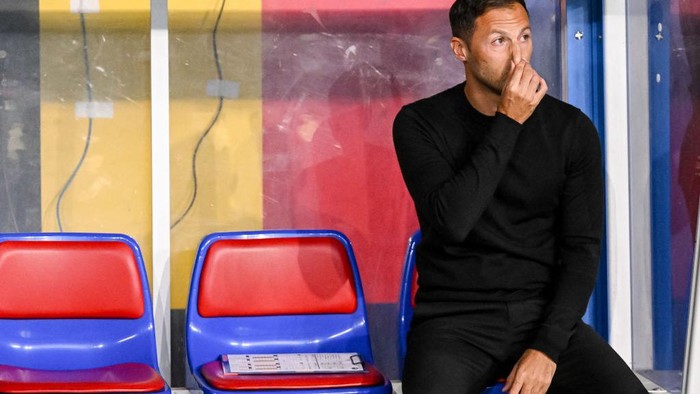 Lyon , France - September 9: head coach Domenico Tedesco of Belgium gestures during the UEFA Nations League 2024/2025 League A - Group 2 match between France and Belgium at Groupama-Stadion on September 9, 2024 in Lyon , France. (Photo by Harry Langer/DeFodi Images via Getty Images)