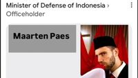 Maarten Paes, Menteri Pertahanan Indonesia!