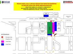 Ada Nobar Indonesia Vs Australia, Ini Rekayasa Lalin di Depan DPRD Medan