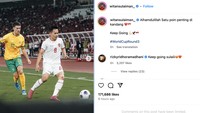 Paes Sampai Ridho Rayakan Hasil Imbang Lawan Australia di Instagram