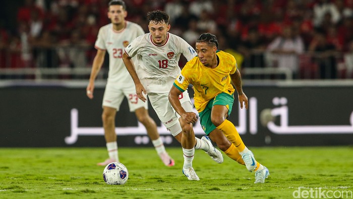 Ivar Jenner terlihat dalam laga Indonesia vs Australia Grup C Kualifikasi Piala Dunia 2026 di Stadion Utama Gelora Bung Karno (SUGBK), Jakarta, Selasa (10/9/2024).