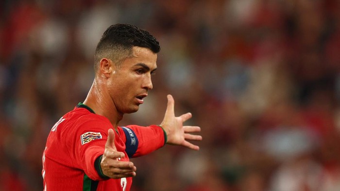 Soccer Football - Nations League - League A - Group 1 - Portugal v Scotland - Estadio da Luz, Lisbon, Portugal - September 8, 2024 Portugals Cristiano Ronaldo reacts REUTERS/Pedro Nunes