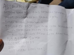Secarik Kertas Berisi Permintaan Perampok Mobil Taksi Online Bekasi