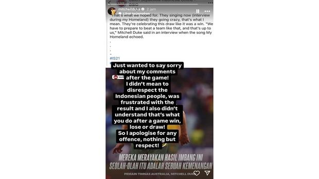 Instastory pemain australia