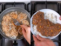 Unik! Pria Ini Masak Rice Bowl Pakai Kuah Cokelat dari Biskuit