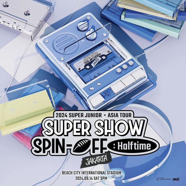 Poster konser Super Junior 'Super Show Spin Off Halftime' di Jakarta/ Foto: instagram.com/ime_indonesia Poster konser Super Junior 'Super Show Spin Off Halftime'