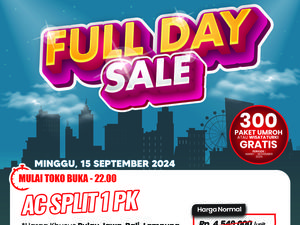AC Split 1 PK di Transmart Full Day Sale Diskon Rp 1 Jutaan