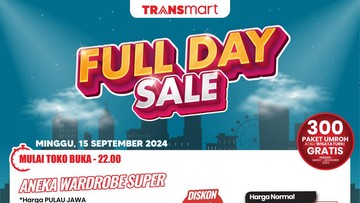 Banting Harga! Lemari Rp 500 Ribuan Cuma di Transmart Full Day Sale