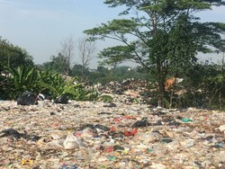 Penampakan Gunungan Sampah di TPS Liar Limo Depok yang Sudah Ditutup