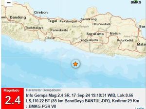 Lagi, Gempa di Laut Bantul M 2,4 Lagi, Gempa di Laut Bantul M 2,4