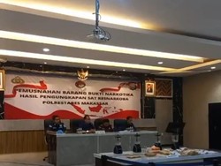 Polrestabes Makassar Musnahkan 1,1 Kg Barang Bukti Sabu dari 2 Kasus Narkoba