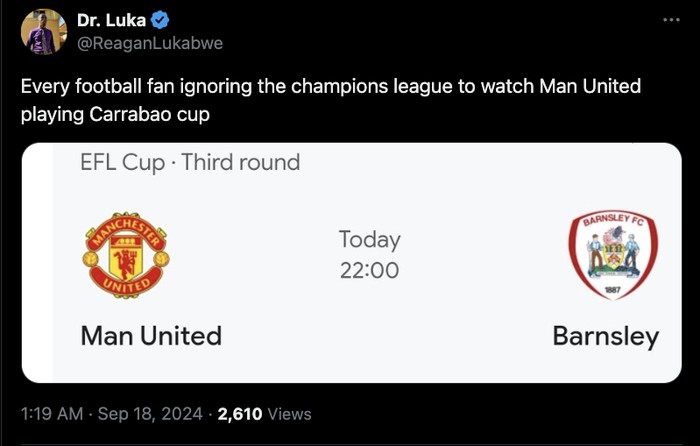 MU Carabao Cup Meme