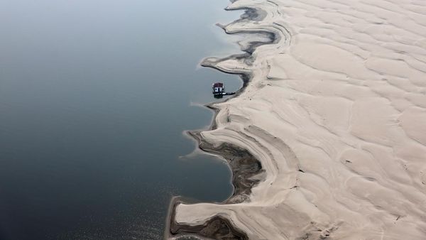 Potret Sungai Amazon Menyusut Drastis, Jadi Gundukan Pasir