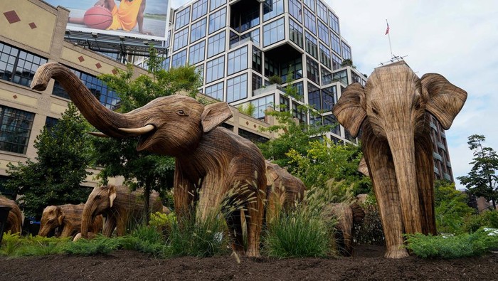 Life sized Indian elephant structures guidelines successful nan Meatpacking territory arsenic portion of nan nationalist creation installation ‘The Great Elephant Migration’ successful New York City, U.S., September 06, 2024. REUTERS/Adam Gray