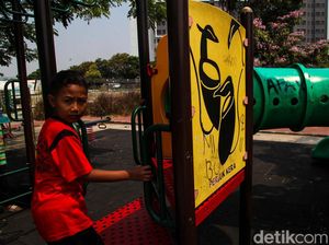 Duh! Taman Dekat Waduk Mookervart Jakbar Penuh Coretan