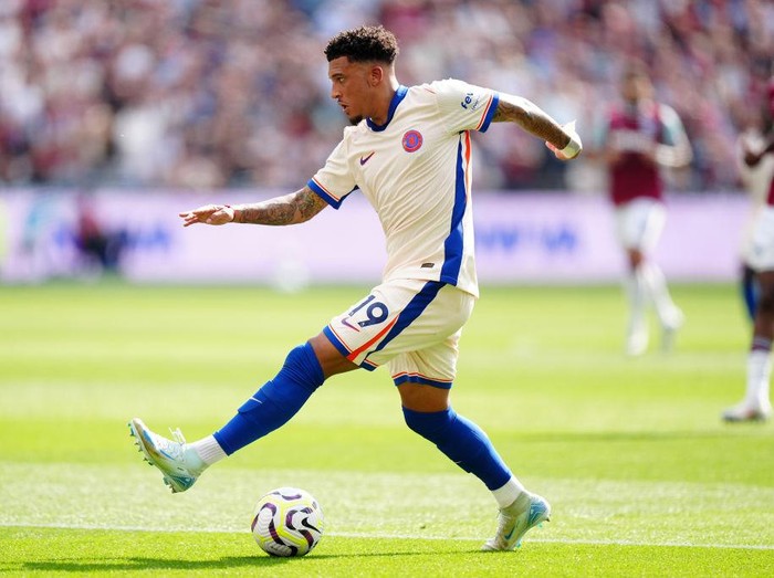 Chelseas Jadon Sancho during the Premier League match at the London Stadium. Picture date: Saturday September 21, 2024. (Photo by Mike Egerton/PA Images via Getty Images)