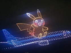 Atraksi 1.600 Drone Show di Pikachus Indonesia Journey in Jakarta