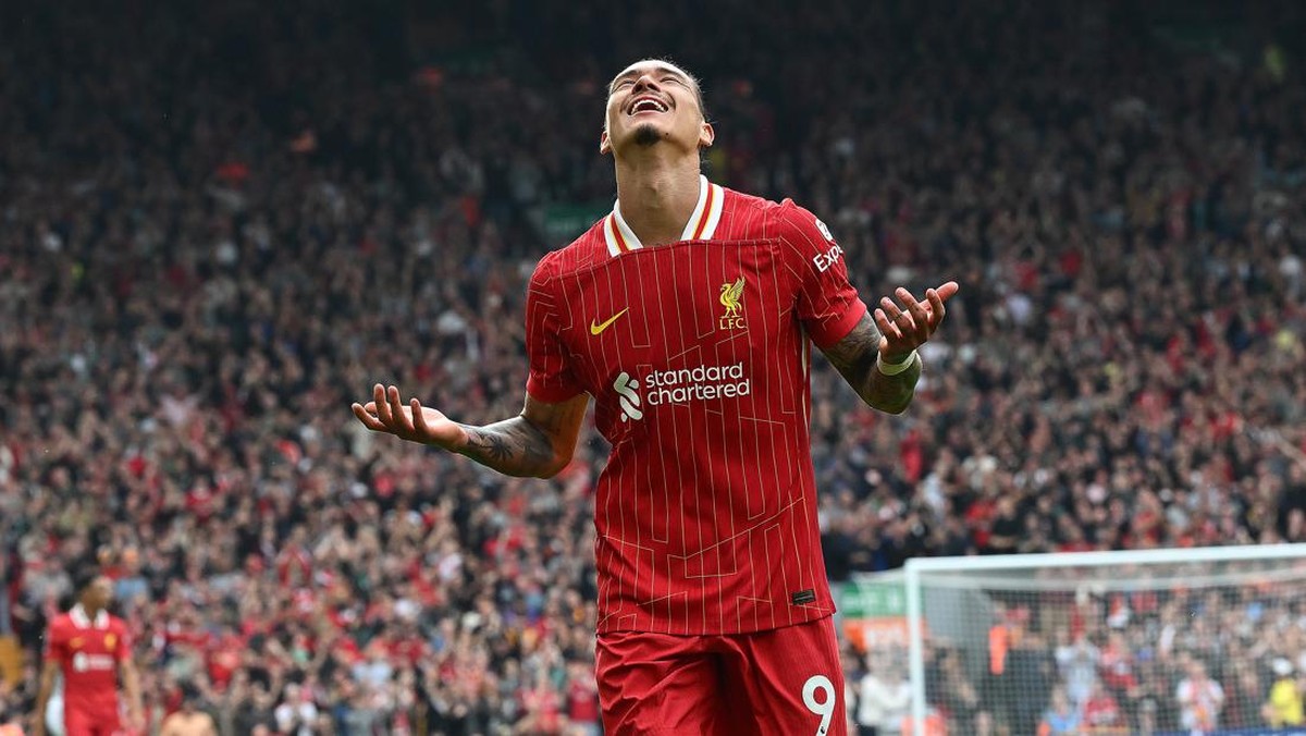 Darwin Nunez di laga Liverpool vs Bournemouth. (Foto: Liverpool FC via Getty Images/John Powell)