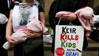 Potret Pawai Nasional untuk Palestina di Liverpool