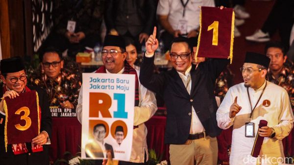 Senyum RK-Suswono Dapat Nomor Urut 1 Pilgub Jakarta